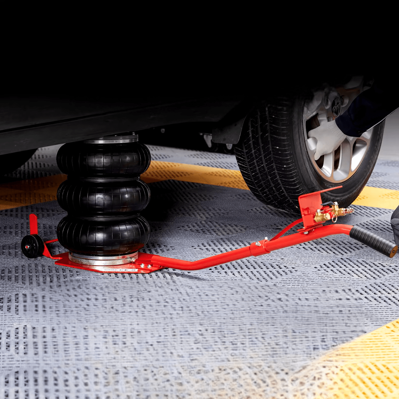 Cric Pneumatique - PneumaticJack™ - Rouge - Entretiendauto