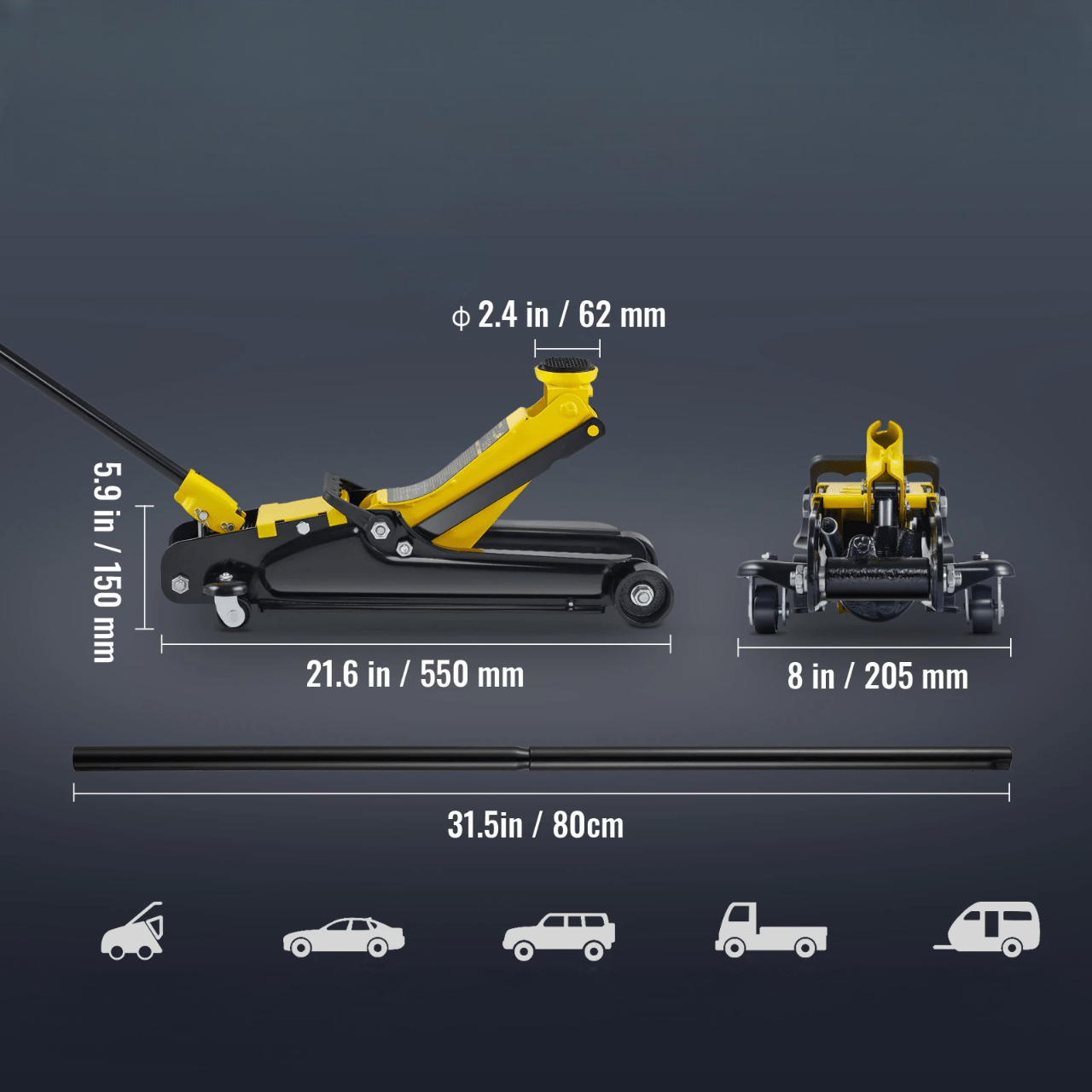 Cric Pneumatique - HydraulicPneumatic™ - Entretiendauto